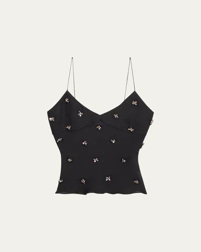 Ulla Johnson Demi Embellished Blouse In Noir