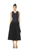 Ulla Johnson Denia Dress In Twilight Colorblock