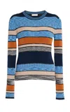 Ulla Johnson Denia Striped Top In Adriatic In Orange