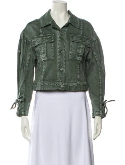 Pre-owned Ulla Johnson Denim Jacket In Green