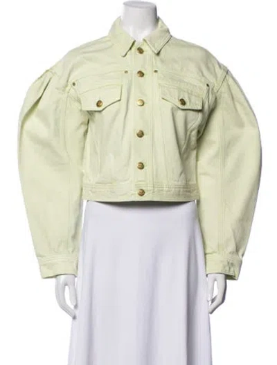 Pre-owned Ulla Johnson Denim Jacket In Green