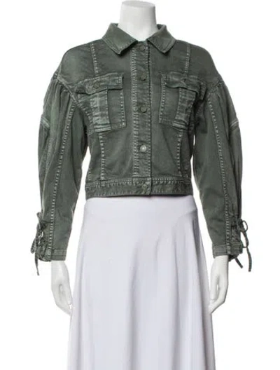 Pre-owned Ulla Johnson Denim Jacket In Green