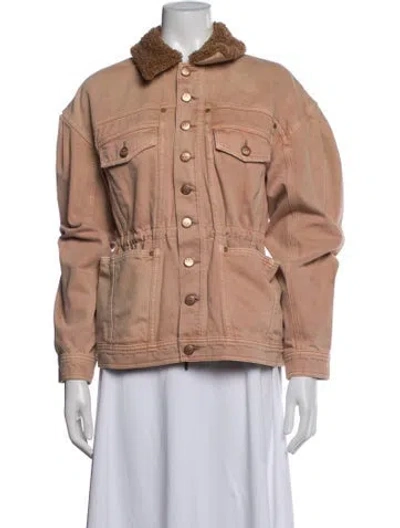 Pre-owned Ulla Johnson Denim Jacket In Orange