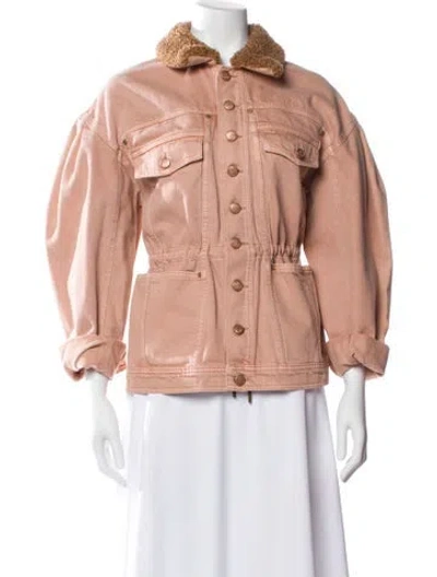 Pre-owned Ulla Johnson Denim Jacket In Pink