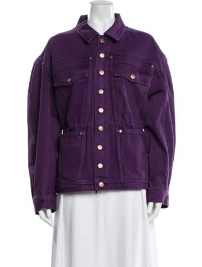 Pre-owned Ulla Johnson Denim Jacket In Purple