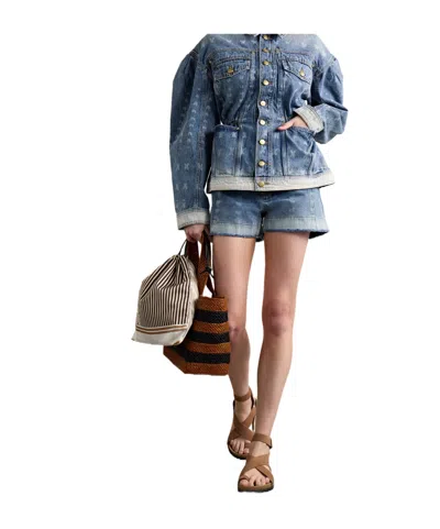 Ulla Johnson Denim Shorts With Belt Loops In Blue