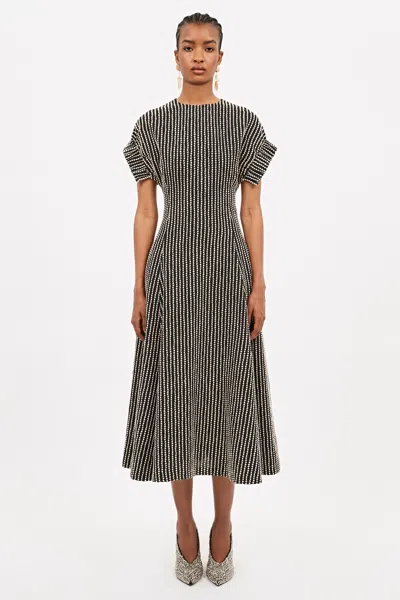 Ulla Johnson Devon Embroidered Wool-blend Midi Dress In Dalmation Jasper