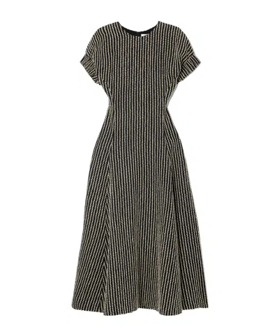 Ulla Johnson Devon Embroidered Wool Blend Midi Dress In Black