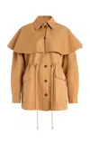 Ulla Johnson Devon Removable Cape Cotton Coat In Tan