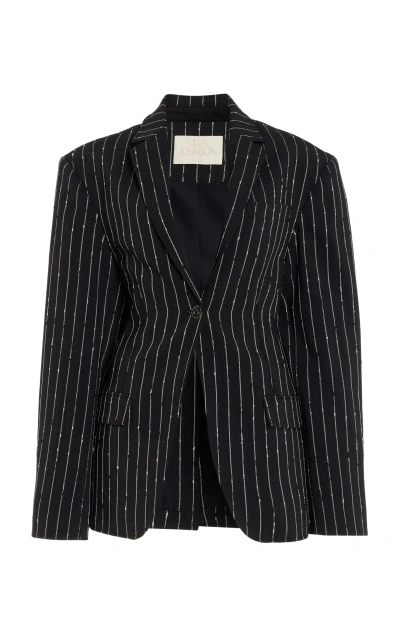 Ulla Johnson Dhemi Pinstriped Wool-blend Blazer In Black