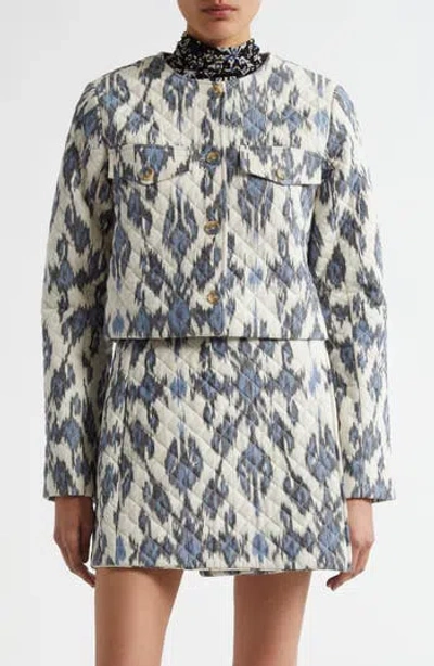 Ulla Johnson Dione Diamond Stitch Jacket In Celeste