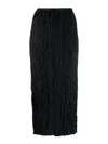 Ulla Johnson Dioni Plisse Satin Midi Skirt In Black