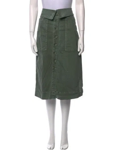 Pre-owned Ulla Johnson Distressed Accents Midi Length Skirt In Green