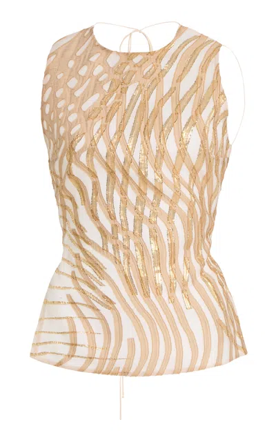 Ulla Johnson Divina Metallic Top In Neutral