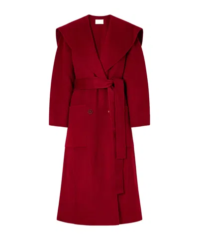 Ulla Johnson Rory Double-breasted Belted Brushed Wool And Cashmere-blend Coat In Red