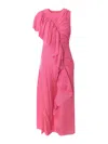 Ulla Johnson Lali Ruched Wild Hibiscus Maxi Dress In Color Carne Y Neutral