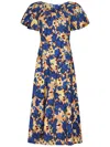 Ulla Johnson Imara Floral Cotton Poplin Midi Dress In Multi