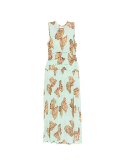 Ulla Johnson Kamaria Maxi Dress With Butterfly Print In Green