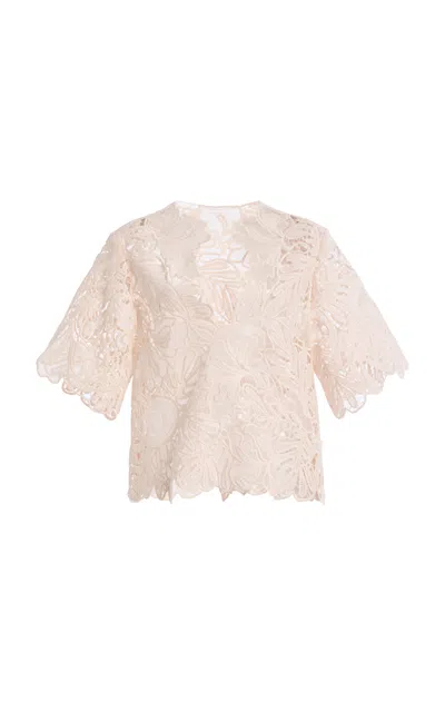 Ulla Johnson Dua Lace Silk Top In Pink