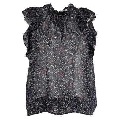 Ulla Johnson Dunia Printed Ruffled Sleeveless In Multicolor Silk