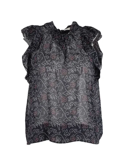 Pre-owned Ulla Johnson Dunia Ruffled Sleeveless Blouse In Black
