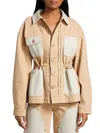Ulla Johnson Dylan Jacket In Limestone Patch In Multi