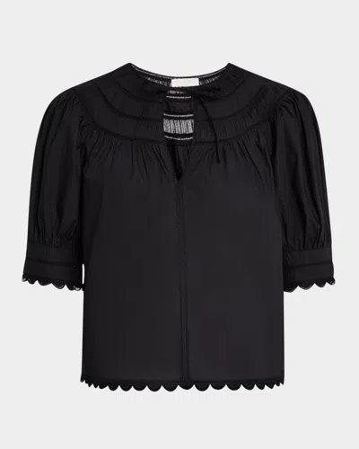Ulla Johnson Dylan Lace-inset Cotton Top In Multi