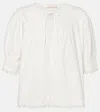 Ulla Johnson Dylan Puff-sleeve Cotton Top In Green