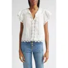 Ulla Johnson Effie Flutter Sleeve Cotton Top In White