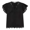 Ulla Johnson Effie Flutter Sleeve Top In Black