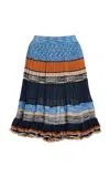 Ulla Johnson Eios Pleated Striped Knit Midi Skirt In Multi