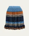 Ulla Johnson Eios Pleated Striped Knit Midi Skirt In Adriatic