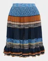 Ulla Johnson Eios Pleated Striped Knit Midi Skirt In Adriatic