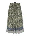 Ulla Johnson Avia Pleated Cotton-blend Midi Skirt In Gray