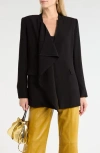 Ulla Johnson Elea Draped Front Blazer In Black