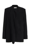 Ulla Johnson Elea Draped-front Jacket In Black