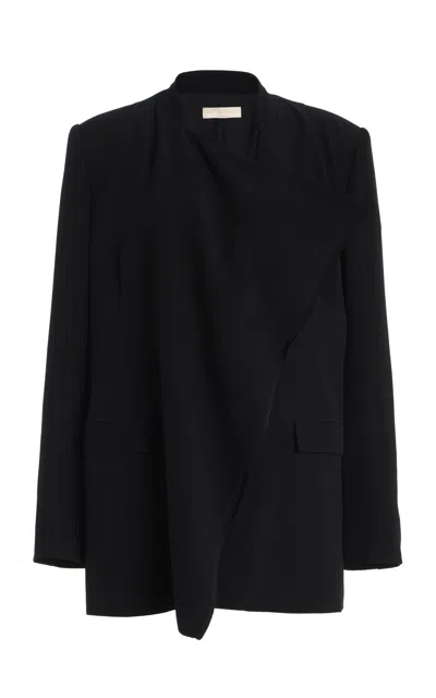 Ulla Johnson Elea Draped-front Jacket In Black
