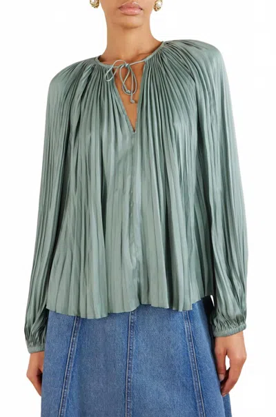 Ulla Johnson Electra Long Sleeve Blouse In Seaglass In Blue