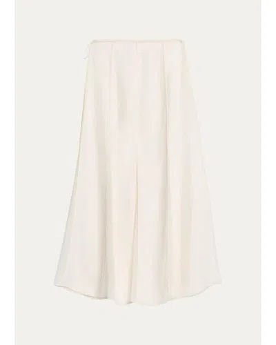 Ulla Johnson Elia Pleated Midi Skirt In Pearled Ivroy