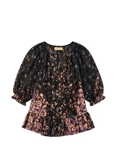 Ulla Johnson Elise Floral-jacquard Ruffled Blouse In Black