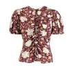 ULLA JOHNSON ELISE PUFF SLEEVE TOP IN HELIOTROPE