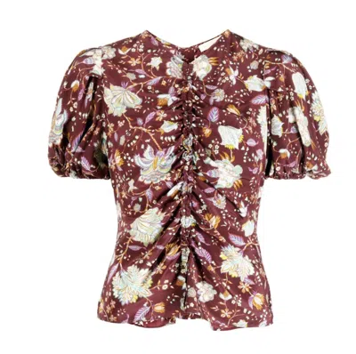 Ulla Johnson Elise Puff Sleeve Top In Heliotrope In Multi