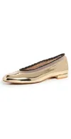 Ulla Johnson Elise Metallic Ruffle Ballerina Flats In Light Gold