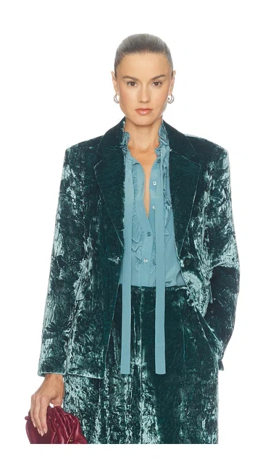Ulla Johnson Ellery Velvet Jacket In Green