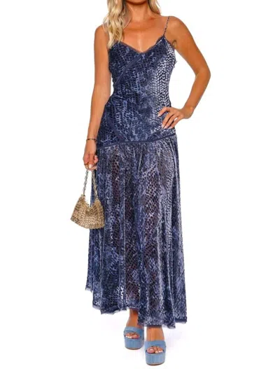 Ulla Johnson Elodie Midi Dress In Blue Marine Velvet