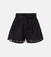 Ulla Johnson Elowen Embroidered Cotton Poplin Shorts