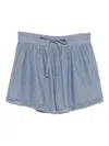 Ulla Johnson Elowen Lace-trimmed Gathered Shorts In Blue