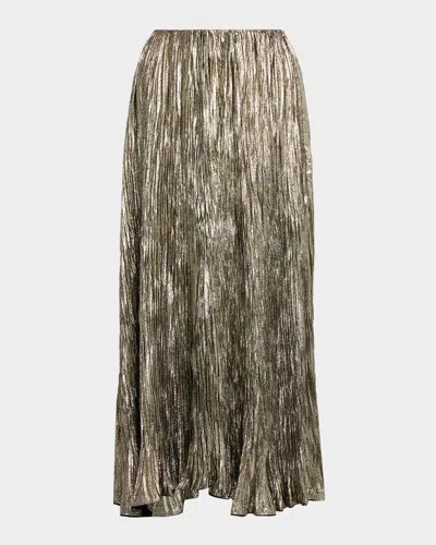 Ulla Johnson Elsa Pleated Maxi Skirt In Green