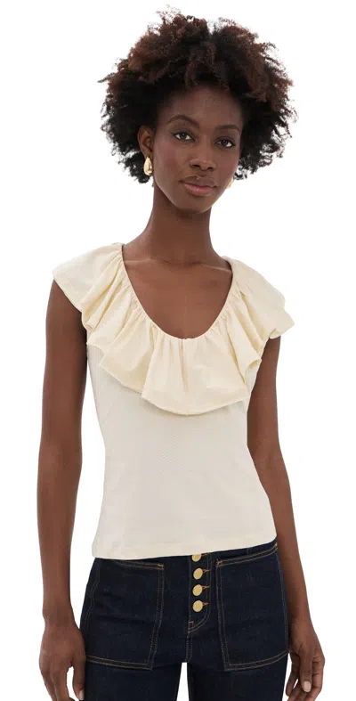 Ulla Johnson Elsie Cotton Top Cowrie In White
