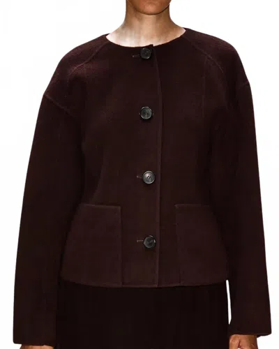 Ulla Johnson Elsie Double Faced Wool Coat In Sable In Burgundy